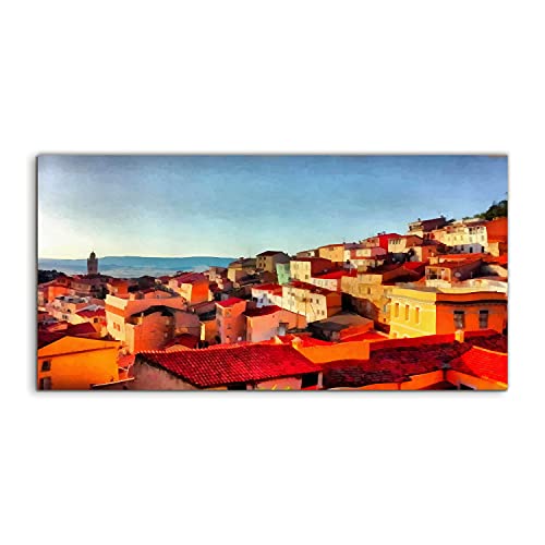 Art mural en verre trempé 100x50cm tableau luxe paysage aquarelle