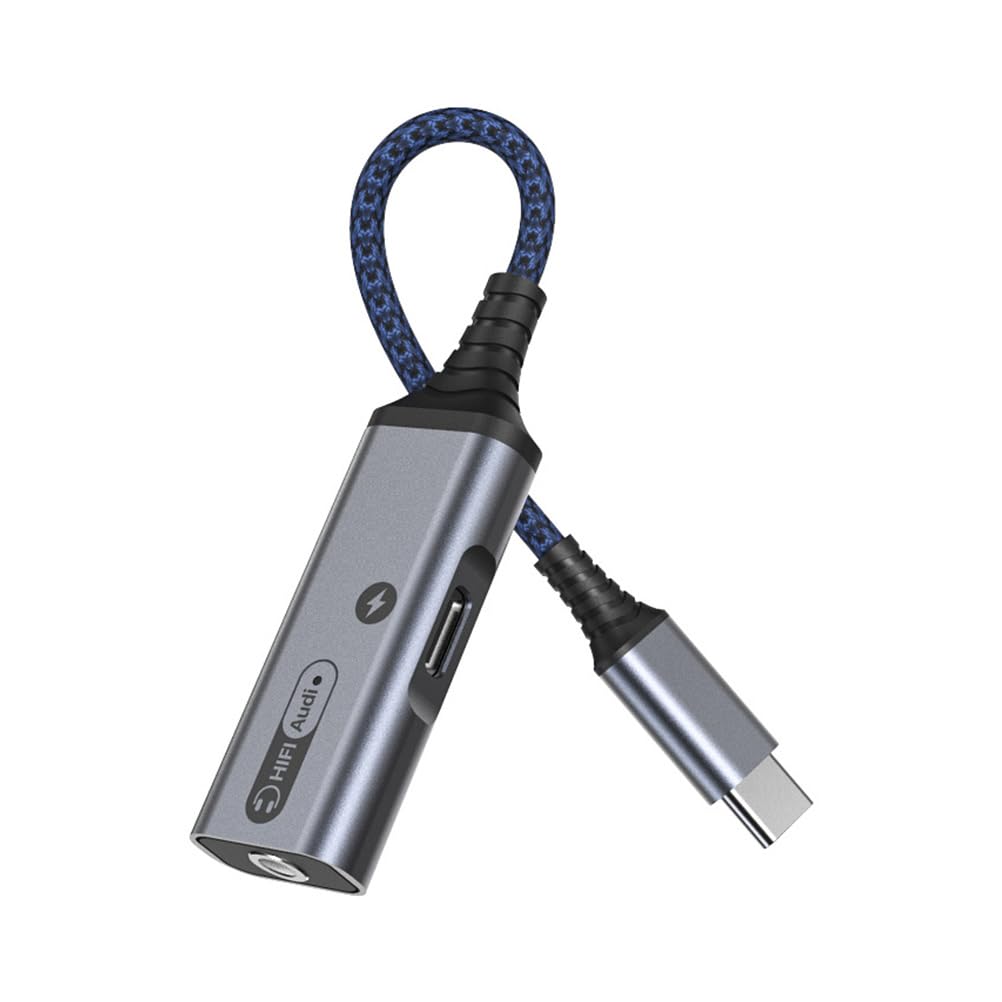 TEHAUX 60w USB-c-kopfhöreradapter Ladeadapter für USB-c-geräte Tragbarer USB-c-konverter Geeignet zum Musikhören während des Ladevorgangs
