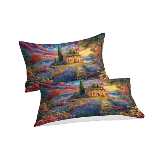 Housse de couette 3 pièces Super King 260x220cm en microfbre douce Provence - 3