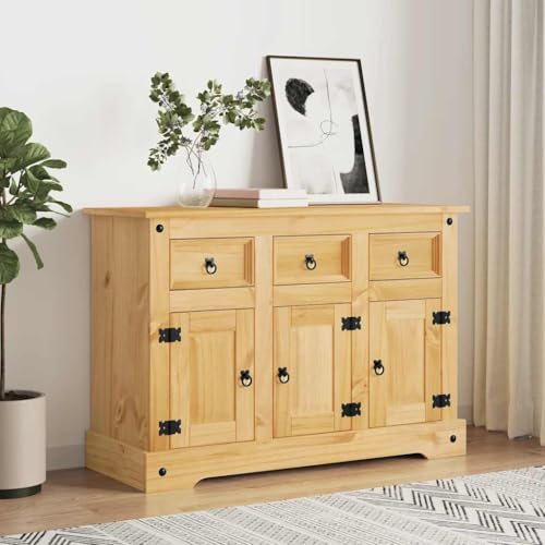 Genérico Aparador Corona marrón 112x44x78 cm Madera Maciza de Pino Mexicano,Mobiliario,Armarios y Almacenamiento,Aparadores,355083