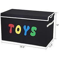 YOLOXO Toy Box Chest, Collapsible Sturdy Storage Bins with Lids, Extra Large Kids Toy Storage Organizer Boxes Bins Baskets for Kids, Boys, Girls, Nursery Room, Playroom, Closet (BLACK) — image 4
