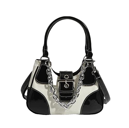 XPONNI Y2k Purse with Chain, PU Goth Purse, Y2k Accessories, Small Shoulder Bags for Women Crossbody