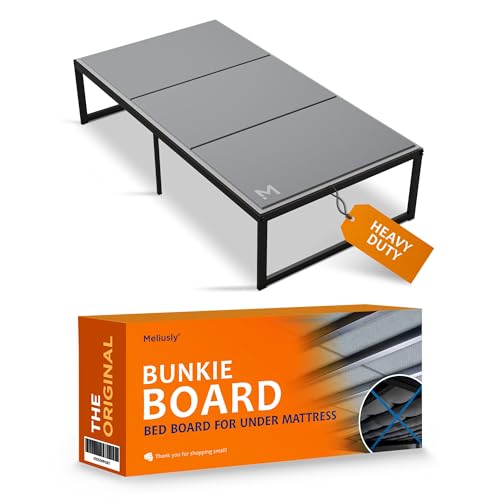 Meliusly Heavy Duty Bunkie Board Twin Size (38x75) - Non-Slip Breathable Bed Support Board for Slatted Bed Frame, Anti-Sag Under Bed Support, Noise Minimizing Moisture Resistant Bed Board