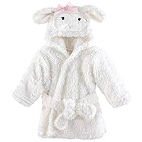 Hudson Baby Unisex Baby Plush Animal Face Bathrobe, Girl Lamb, 0-9 Months