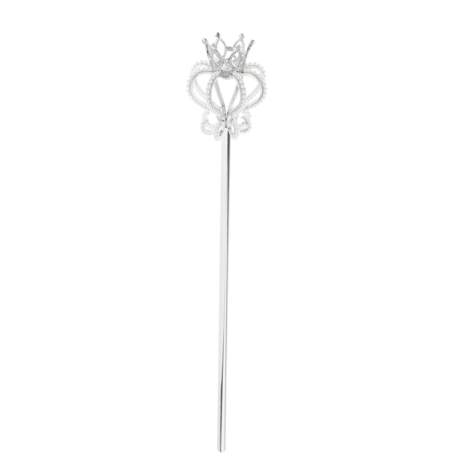LOVIVER Alliage Fée Baguettes Reine Sceptre Accessoires de Poche Cosplay, Perle d'argent