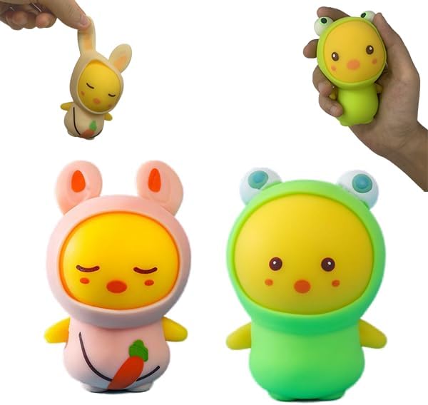 Fidget Toys, 2 Pack Squishy Relief Stress Ribbit,Sensory Squeeze Toy with Dreamy Smooth, Sensory Fidget Toys for Kids Adults Autism Easter Basket Stuffers Party Classroom Prize (Green)