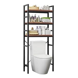 Bovenblad voor Toilet. Ruimtebesparende Opbergrekken met 3 Niveaus. Badkamerorganisator Boven Toilet. Hout E1 en Staal.