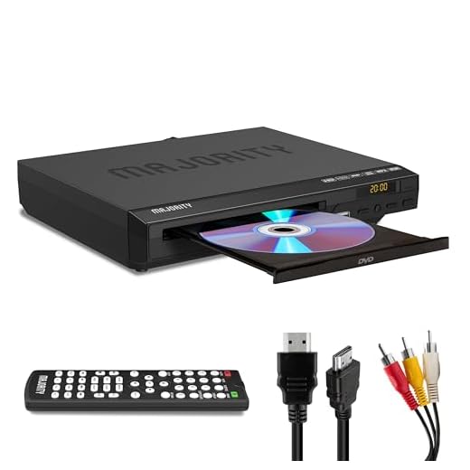 HDMI DVD Player for TV | 1080P Region Free DVD Players for Smart TV | Mini DVD Player with USB, CD & MP3 | HDMI Cable, RCA Cable & Remote Control Included | Majority-DVD