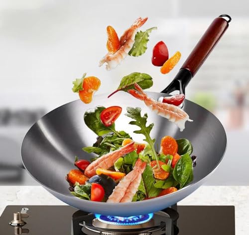 Wok de hierro chino con fondo redondo 30CM miniatura 3