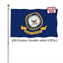 Double Sided Emblem Navy 3x5 Flag