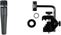 Vista 8 de Shure SM57 Micrófono cardioide dinámico para instrumentos con soporte de choque neumático, clip de micrófono A25D y parabrisas de micrófono