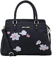 Lapis O Lupo Women Vegan Leather Handbags Flower Embroidered Bags Fashion Satchel Bags Top Handle