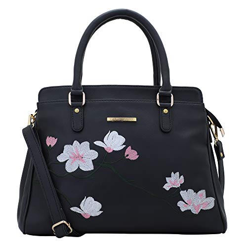 Lapis O Lupo Women Vegan Leather Handbags Flower Embroidered Bags Fashion Satchel Bags Top Handle 3