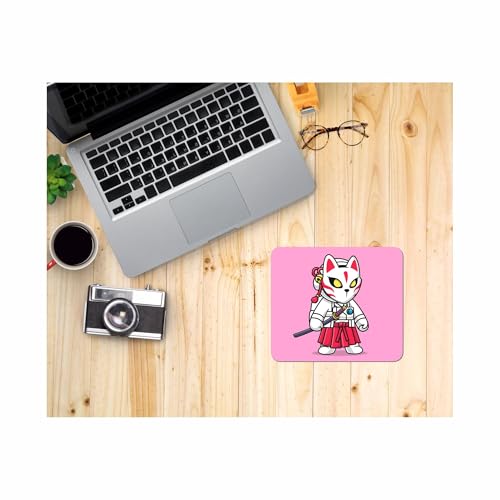 Image of Tshirtwala Samurai Fox Warrior Anime Mouse Pad - 9x7.5 Inch Gaming & Office Mat with Cute Kawaii Design