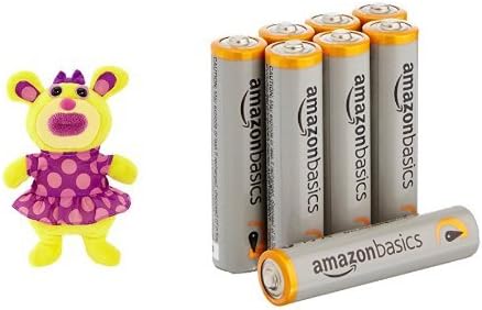 Singamaling Frankie Plush, Sings "Where Oh Where Has My Little Dog Gone?" Plush, Yellow with Amazon Basics AAA Batteries Bundle