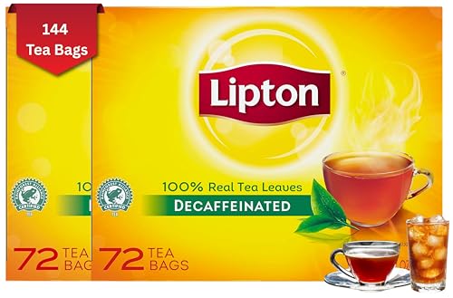 Lipton Decaffeinated Black Tea Bags, (72 x 2 Pack) 144 count