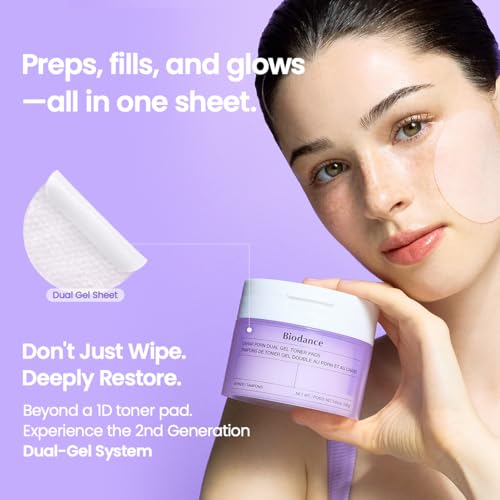 Image of BIODANCE Caviar PDRN Dual Gel Toner Pads, Gentle Exfoliator & Firming Korean Toner Pads, Dual Sided Hydrating Pads with Tweezers, Korean Skin Care | 60 Pads