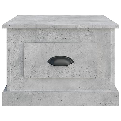Table Basse avec tiroir de rangement gris béton meuble de salon multifonction et robuste