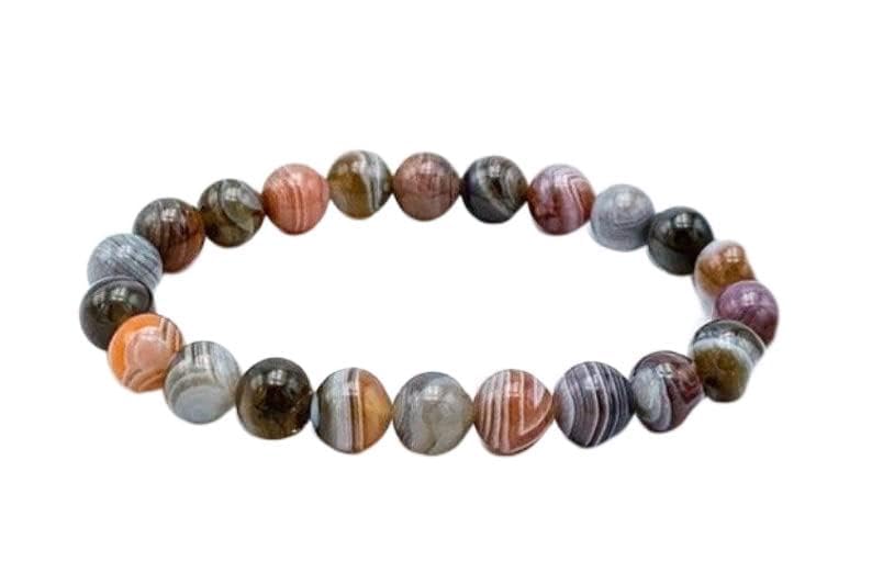 Bracelet de méditation en agate du Botswana pour la sérénité