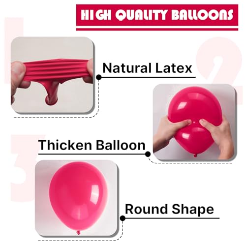 Image of PartyWoo Hot Pink Balloons 100pcs 5 Inch Magenta Fuchsia Balloons for Baby Shower Gender Reveal Engagement Bachelorette Wedding Bridal Shower Anniversary Birthday Party Decorations Pink-Y12