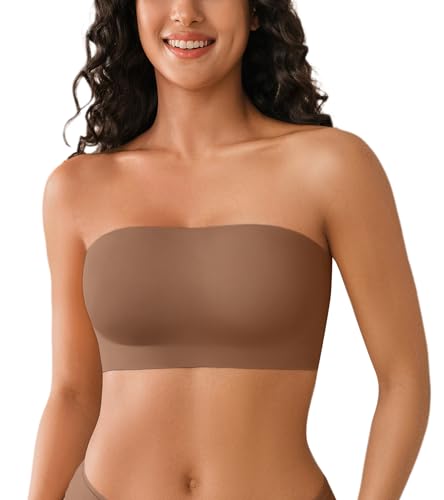 Image of DEANGELMON Strapless Bras for Women Non-Slip Silicone Bandeau Seamless Tube Top Bralette Comfy Non Padded Stretchy Stylish