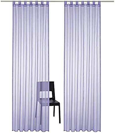 2 Panneaux Rideaux Voilages Voile à œillets Transparents Pour Fenêtres