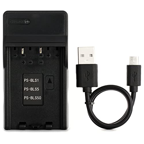 Norifon BLS-1 USB Chargeur pour Olympus E-400, E-420, E-450, E-600, E-620, E-M10, E-P1, E-P2, E-P3, E-PL1, E-PL2, E-PL3, E-PL5, E-PL6, E-PL7, E-PM1, E-PM2, Stylus 1, 1s...