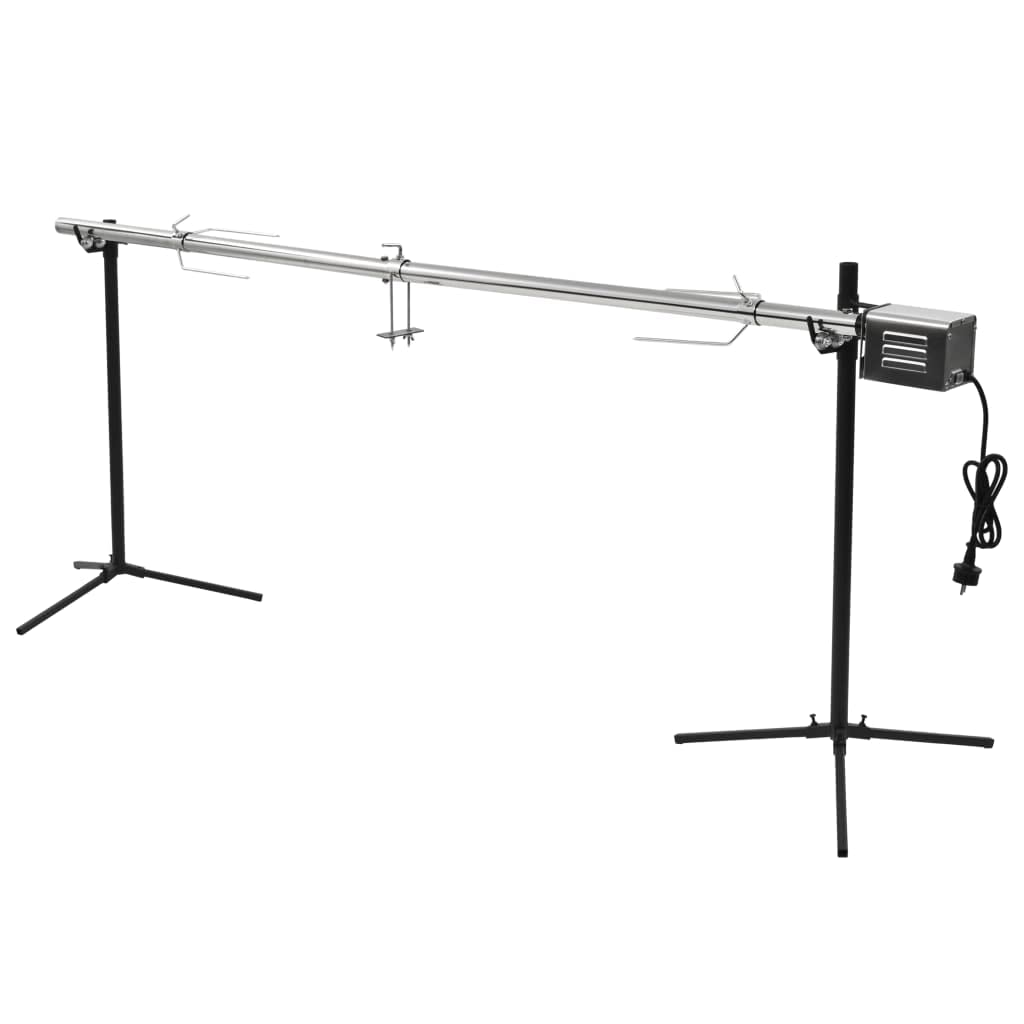 vidaXL Gril de Barbecue Automatique avec Moteur Inox Rôtissoire Tourne Broche