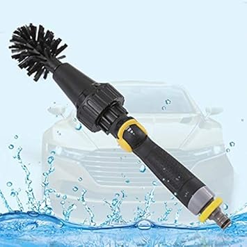 Glaceon Car Tire Wheel Brush Automatic Car Wash Brush Water-Powered Turbine for Rims Engines Bikes Equipment Furniture
