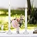Sudifor 12 Pack Glass Candlestick Holders- Clear Taper Stripe Candle Holders for Candlesticks, 4
