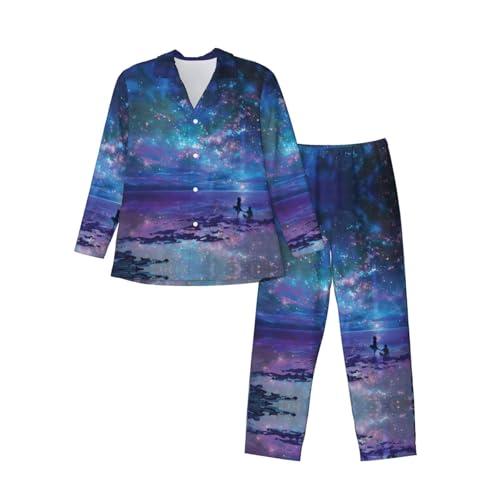 Pyjama homme chic imprimé galaxie pour des soirées cocooning