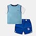 Children's Casual Color Matching Two Shorts Short Sleeved Tracksuit for Baby Boys Fashion Baby Boy (Blue, 6-7 Years)
