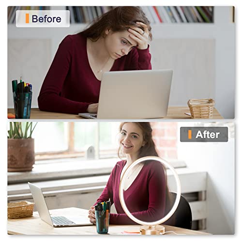 Doraubia Light Therapy Lamp,10000 Lux Uv Free Sun Lamp With Touch & Remote Control, Desk Lamp With Stepless Brightness, Timer And 3 Color Temperatures (Gold) #TOP1