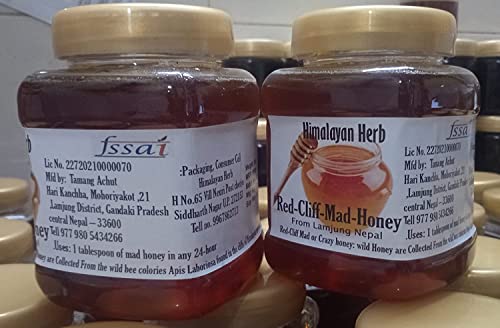 Wild Himalayan Cliff Red Honey 300 Gram From Lumjang Nepal Cliff Honey Nepal 10.5 Ounce By Vedasale image 4