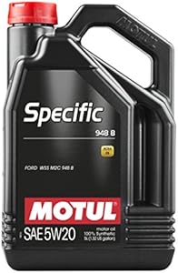 Motul 106352 Specific 948 B 5W-20 Synthetic Motor Oil, 5 Liter, 128. Fluid_Ounces, 1 gallon, 1 Pack