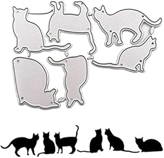 6 Pieces Cutting Dies for Card Making Cat Metal Cutting Dies Cutting Dies Cut Stencils for DIY Scrapbooking Photo Album Decorative Embossing Paper Dies