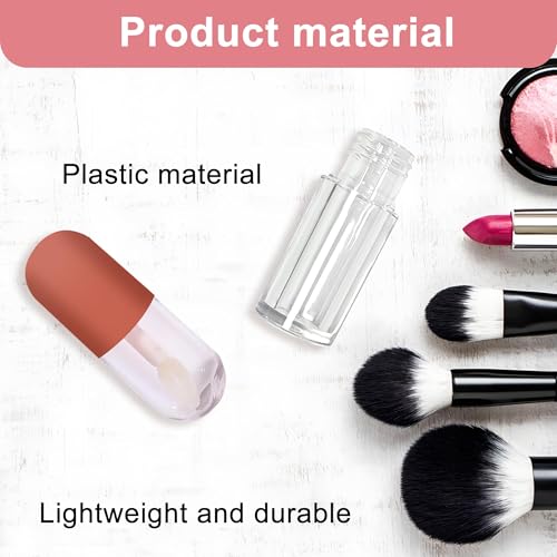 Image of 6 Pcs DIY Lip Gloss Making Kit, Empty Lip Balm Containers for Cosmetic Organization, Portable Lip Gloss Tubes for Travel and Makeup Storage, Refillable Lip Gloss Container Set