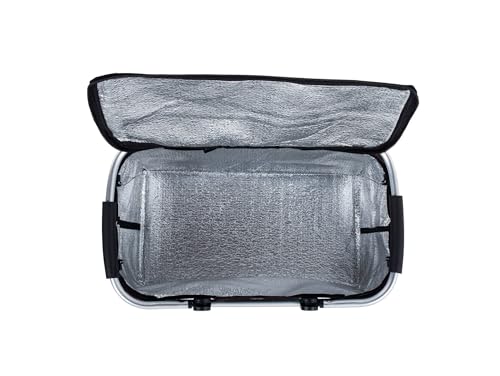 Przydasie - Kühltasche Groß 43x23x21 cm - Isolierte Picknickkorb Thermo mit Aluminiumrahmen - Kühlkorb für Büro, Camping und Reisen - Isoliertasche - Einkaufskorb Isoliert - Schwarz