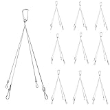 YaeCCC 10 Pack Stainless Steel Plant Grow Light Rope Hanger , Hanging Basket Plant Hanger Holders...