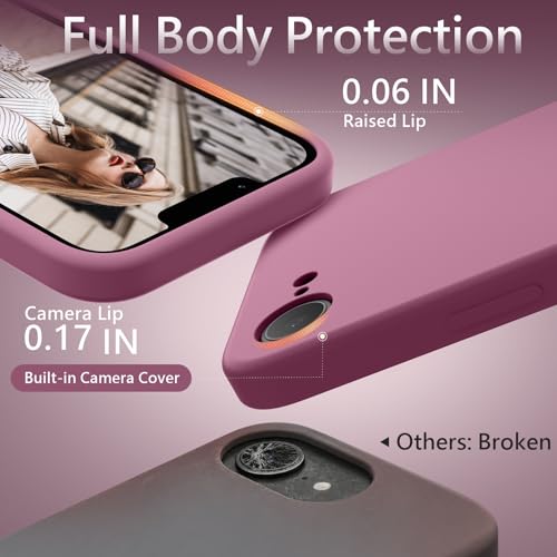 Image of FireNova Magnetic for iPhone 17e Case /iPhone 16e Case, Compatible with MagSafe, [Silicone Camera Protection] Microfiber Lining Phone Case, 6.1 inch, Lilac Purple