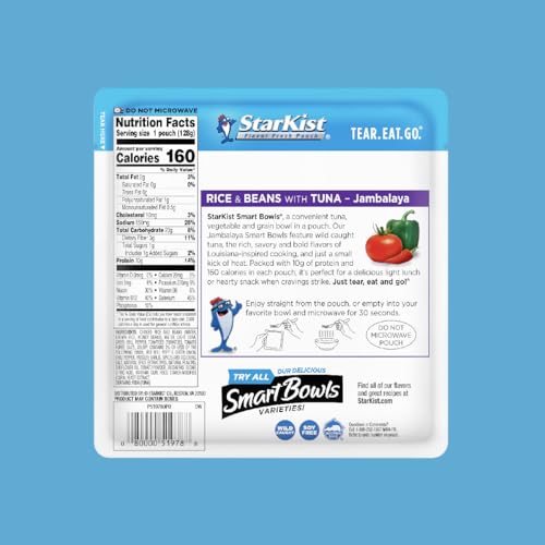 Image of StarKist Smart Bowls Tuna, Rice and Beans, Jambalaya, 4.5 oz Pouch (Pack of 60)