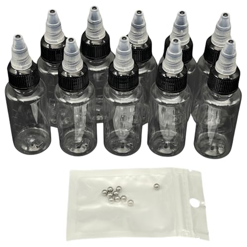 TIGRE BLANC ドロッパーボトル 透明 目盛り 攪拌ボール 付き スポイトボトル 希釈 塗料 ボトル プラモデル 模型 スペア 10個 セット 30ml