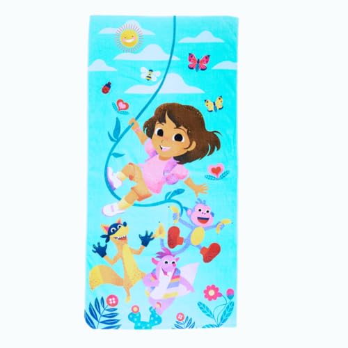Dora The Explorer Kids Super Soft Cotton Bath/Pool/Beach Towel, 58 in x 28 in, (Offically Licensed Product) by Franco
