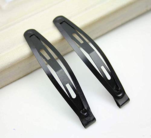 Lassum 24 Pcs Large Metal Hair Snap Clips 2.36 Inch Long No-Slip Hair Clips Barrettes For Women And Girls (Black) #TOP3