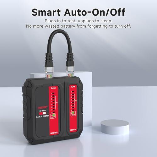 Image of NOYAFA Network Cable Tester - with POE Wire Checker, Automatic Network Tester for RJ45 RJ11 RJ12 CAT5 CAT6 CAT7 UTP Cables, for Home Office Network Maintenance, NF466