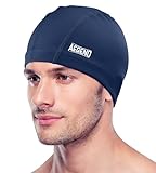 Aegend Waterproof Swimming Cap for Men & Women, Youth, 1 Pack, Navy Blue, XLarge
