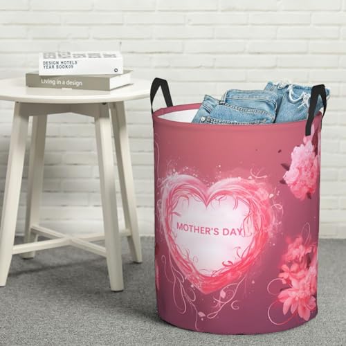 Panier à linge pliable et imperméable avec grand sac à linge rose