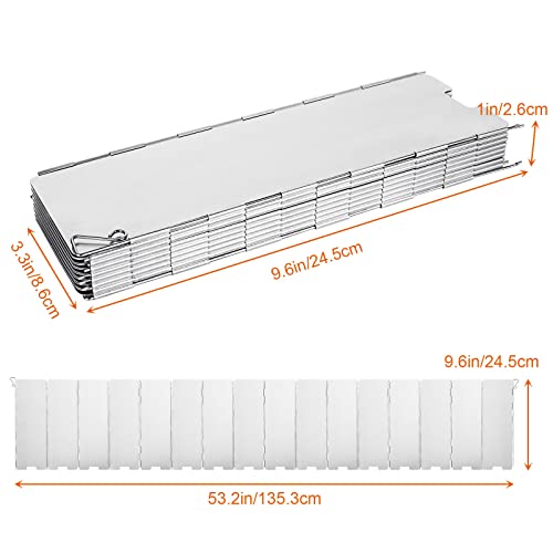 2 Pack Folding Outdoor Stove Windscreen, 16 Plates Aluminum Camping Stove Windscreen With Carrying Bag,Stove Windscreen For Camping Picnic, Backpacking, Cooking #TOP1