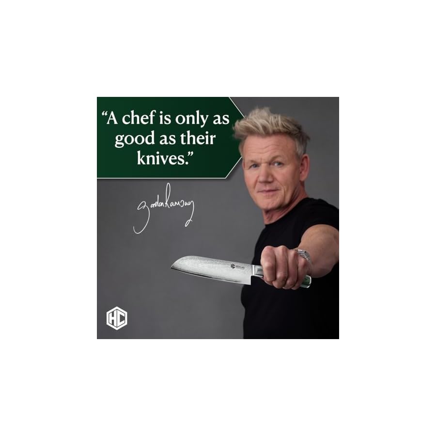 HexClad-Santoku-Knife-7-Inch-Japanese-Damascus-Stainless-Steel-Blade-Pakkawood-Handle HexClad Santoku Knife, 7-Inch Japanese Damascus Stainless Steel Blade, Pakkawood Handle