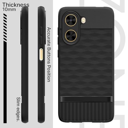 Image of Outlouders Back Cover for Poco C71 / Redmi A5 | Full Camera Protection | TPU Soft Flexible Shockproof Bumper Case (Black)